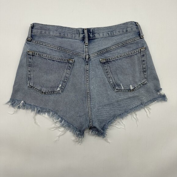AGOLDE Parker Vintage Cut Off in Riptide Size 28 Button Fly Cotton Denim Shorts - Picture 4 of 9